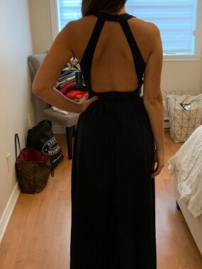 Gorgeous navy Open-Back Maxi Dress gown xs